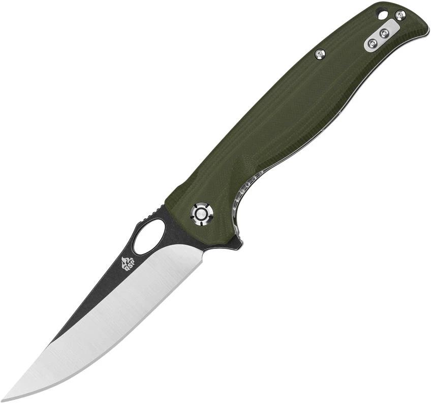 QSP Gavial Linerlock Folding Knife With D2 Blade Green G10 Handle For EDC Enthusiasts by QSP Knife