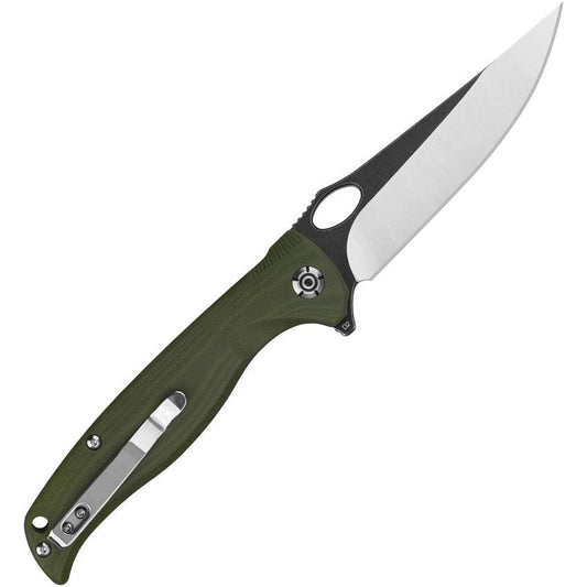 QSP Gavial Linerlock Folding Knife With D2 Blade Green G10 Handle For EDC Enthusiasts by QSP Knife