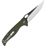 QSP Gavial Linerlock Folding Knife With D2 Blade Green G10 Handle For EDC Enthusiasts by QSP Knife