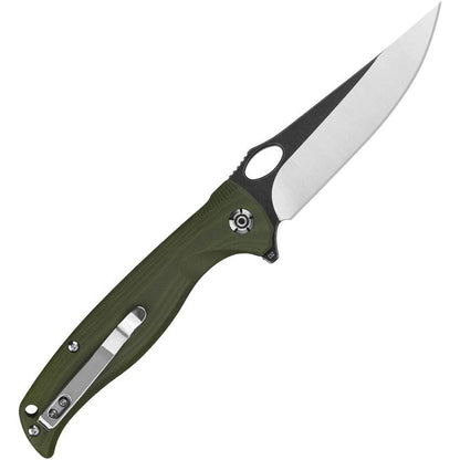 QSP Gavial Linerlock Folding Knife With D2 Blade Green G10 Handle For EDC Enthusiasts by QSP Knife