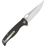 QSP Gavial Linerlock Knife - D2 Satin Blade With Brown Micarta Scales Extended Tang For EDC Enthusiasts by QSP Knife