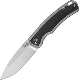 QSP Puffin Framelock Titanium Knife CPM S35VN Blade With Stonewash Finish Twill Carbon Fiber Inlay For EDC Enthusiasts by QSP Knife