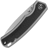 QSP Puffin Framelock Titanium Knife CPM S35VN Blade With Stonewash Finish Twill Carbon Fiber Inlay For EDC Enthusiasts by QSP Knife