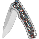 QSP Puffin Framelock Titanium Knife With CPM S35VN Blade And Red White Blue Carbon Fiber Inlay For EDC Enthusiasts by QSP Knife