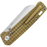 QSP Penguin Framelock Frag Ti QS130 AFRG - Bronze Titanium Handle, Stonewashed 154CM Blade For EDC by QSP Knife