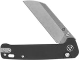QSP Penguin Button Lock Knife For EDC Enthusiasts Premium Black G10 Handle 3 Inch Stonewash 14C28N Blade Pocket Clip by QSP Knife
