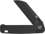QSP Penguin Button Lock Knife Premium EDC 3in Blade 14C28N Sandvik Stainless Black G10 Handle by QSP Knife