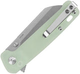 QSP Penguin Button Lock Knife Jade G10 Handle 14C28N Sandvik Blade Quick Deployment For Everyday Carry by QSP Knife