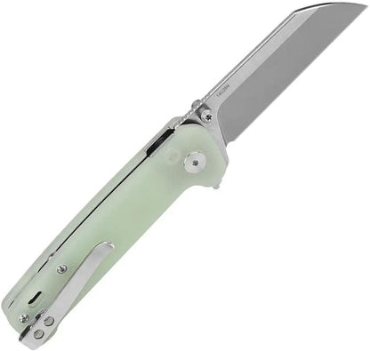 QSP Penguin Button Lock Knife Jade G10 Handle 14C28N Sandvik Blade Quick Deployment For Everyday Carry by QSP Knife