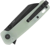 QSP Penguin Button Lock Knife - Jade G10 Handle, 3-Inch 14C28N Sandvik Blade for EDC Ready by QSP Knife