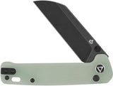QSP Penguin Button Lock Knife - Jade G10 Handle, 3-Inch 14C28N Sandvik Blade for EDC Ready by QSP Knife