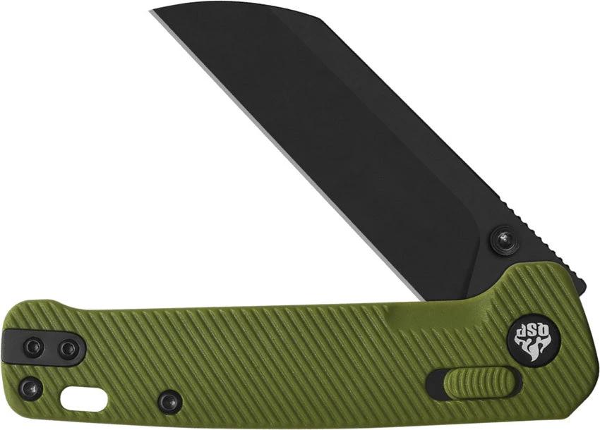 QSP Penguin Glyde Lock Knife 3in Sheepsfoot Blade 14C28N Sandvik OD FRN Green Premium EDC Enthusiasts by QSP Knife
