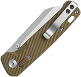 QSP Penguin Glyde Lock Folding Knife For EDC Compact 3in Blade 14C28N Khaki FRN Durable Finish by QSP Knife