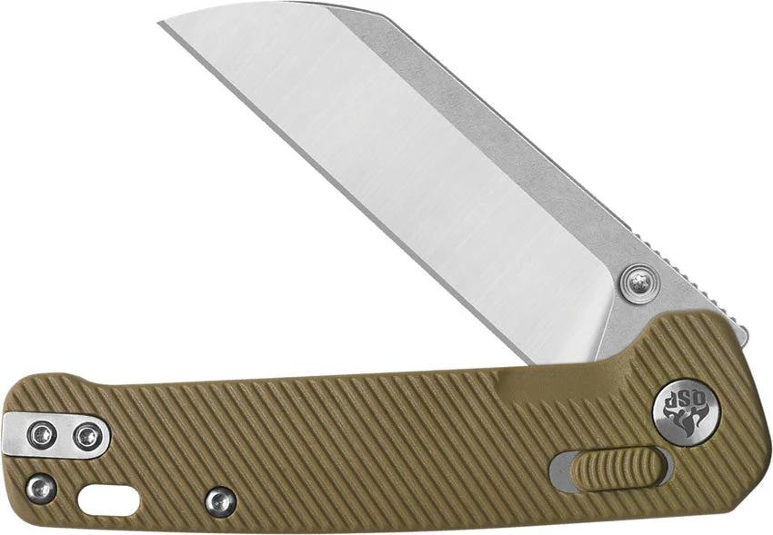 QSP Penguin Glyde Lock Folding Knife For EDC Compact 3in Blade 14C28N Khaki FRN Durable Finish by QSP Knife