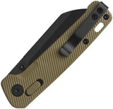 QSP Penguin Glyde Lock Knife - 3 Inch Sheepsfoot Blade, 14C28N Sandvik Steel, Khaki FRN Handle for EDC by QSP Knife