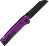 QSP Penguin Glyde Lock EDC Folding Knife Purple FRN 3 Inch Blade One Hand Deployment - Secure One Hand Operation by QSP Knife