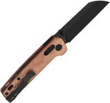 QSP Penguin Glyde Lock Copper Foil G10 Folding Knife - 3 Inch 14C28N Sheepsfoot Blade For EDC by QSP Knife
