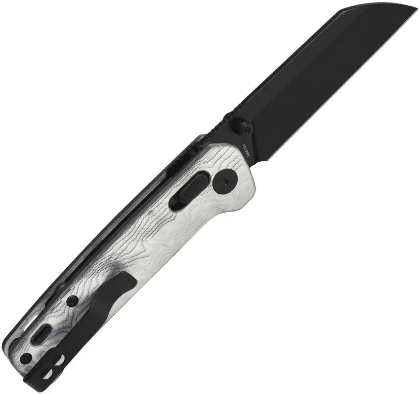 QSP Penguin Glyde Lock Knife - Aluminum G10 Handle With Three Inch Sandvik 14C28N Sheepsfoot For EDC Enthusiasts by QSP Knife