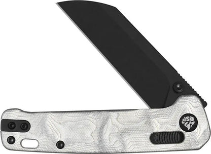 QSP Penguin Glyde Lock Knife - Aluminum G10 Handle With Three Inch Sandvik 14C28N Sheepsfoot For EDC Enthusiasts by QSP Knife
