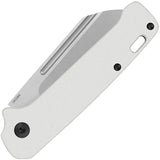 QSP Penguin Slip Joint Knife White G10 Satin 14C28N - Compact Non Locking Action For EDC Enthusiasts by QSP Knife