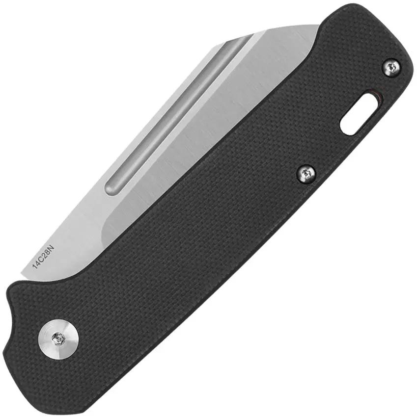 QSP Penguin Slip Joint Knife - Classic Non-Locking EDC With 3-Inch Satin 14C28N Blade And Black G10 Handle by QSP Knife