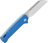 QSP Penguin Slip Joint Blue G10 EDC Knife - Compact Non Locking 3 Inch Satin 14C28N Blade by QSP Knife