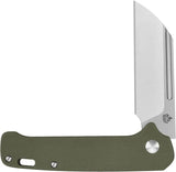 QSP Penguin Slip Joint Knife - Premium EDC Slim Design With Green G10 Handle 4 Inch Closed And 3 Inch Satin Blade by QSP Knife
