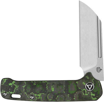 QSP Penguin Slip Joint Jungle CF EDC Knife 3 Inch CPM 20CV Blade Fat Carbon Handle Premium Grip by QSP Knife