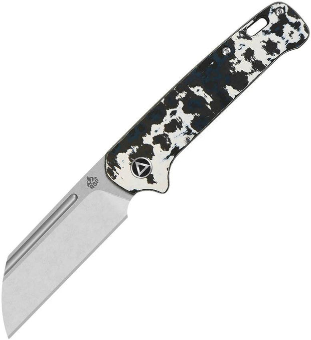 QSP Penguin Slip Joint Storm CF EDC Knife With 3 Inch CPM 20CV Blade Stonewashed Finish For Everyday Carry Enthusiasts by QSP Knife