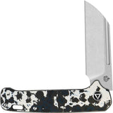 QSP Penguin Slip Joint Storm CF EDC Knife With 3 Inch CPM 20CV Blade Stonewashed Finish For Everyday Carry Enthusiasts by QSP Knife