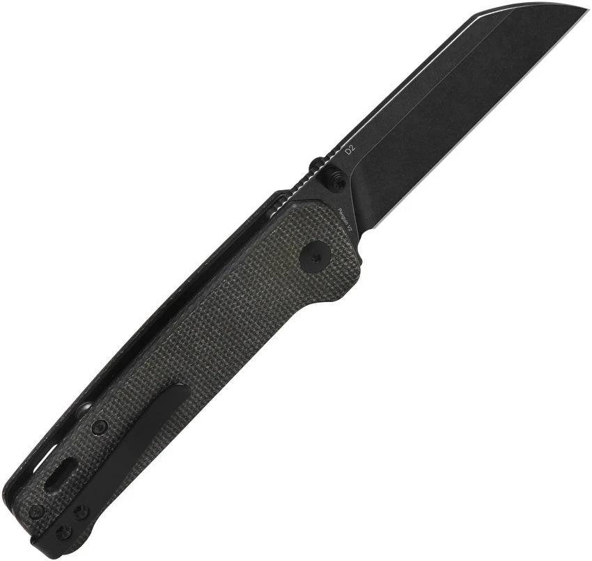 QSP Penguin V2 Linerlock Folding Knife Brown Micarta Three Inch D2 Blade Ideal For EDC And Outdoor Tasks by QSP Knife