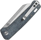 QSP Penguin V2 Linerlock Denim Micarta EDC Knife - 3 Inch D2 Tool Steel Sheepsfoot Blade For Everyday Carry by QSP Knife