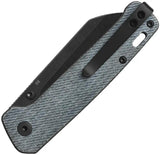 QSP Penguin V2 Linerlock Denim EDC Knife - Durable D2 Blade, Compact Everyday Carry, Denim Micarta Handle by QSP Knife