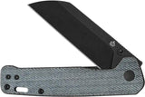 QSP Penguin V2 Linerlock Denim EDC Knife - Durable D2 Blade, Compact Everyday Carry, Denim Micarta Handle by QSP Knife