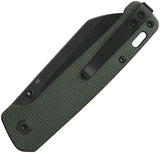 QSP Penguin V2 Linerlock Knife - 3 Inch D2 Sheepsfoot Blade With Green Micarta Handle For Compact EDC by QSP Knife