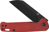 QSP Penguin V2 Linerlock Knife - Durable EDC With 3 Inch D2 Blade And Red Micarta Handle by QSP Knife