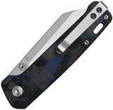 QSP Penguin V2 Liner Lock Knife D2 Blade Blue Carbon Fiber - Compact EDC With Reliable Performance by QSP Knife