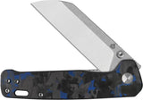 QSP Penguin V2 Liner Lock Knife D2 Blade Blue Carbon Fiber - Compact EDC With Reliable Performance by QSP Knife
