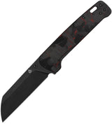 QSP Penguin V2 Linerlock Knife With Premium Red Carbon Fiber Overlay 3 Inch D2 Sheepsfoot Blade For EDC Enthusiasts by QSP Knife