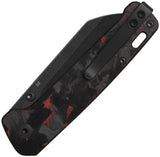 QSP Penguin V2 Linerlock Knife With Premium Red Carbon Fiber Overlay 3 Inch D2 Sheepsfoot Blade For EDC Enthusiasts by QSP Knife