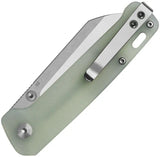QSP Penguin V2 Linerlock Jade G10 EDC Knife - D2 Tool Steel Blade, 3 Inch, Stonewashed Satin Finish, Pocket Clip by QSP Knife