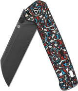 QSP Penguin Plus Framelock Knife - Premium CPM 20CV Blade Tri Color Carbon Fiber Handle by QSP Knife