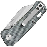 QSP Mini Penguin Linerlock Knife Denim Canvas Micarta Handle 14C28N Satin Blade EDC by QSP Knife