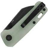 QSP Mini Penguin Linerlock Jade G10 EDC Knife QS130XS F2 3.13in Closed Thumb Stud Pocket Clip 14C28N Sandvik Blade by QSP Knife