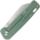 QSP Penguin QS130X Folding Knife - Compact EDC With 3 Inch 154CM Satin Blade And Green Titanium Handle by QSP Knife