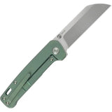 QSP Penguin QS130X Folding Knife - Compact EDC With 3 Inch 154CM Satin Blade And Green Titanium Handle by QSP Knife
