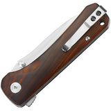 QSP Hawk Linerlock Knife - Cocobolo Handle S35VN Satin Blade For EDC Enthusiasts by QSP Knife