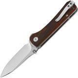 QSP Hawk Linerlock Knife - Cocobolo Handle S35VN Satin Blade For EDC Enthusiasts by QSP Knife