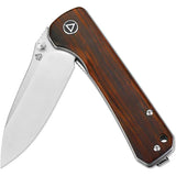 QSP Hawk Linerlock Knife - Cocobolo Handle S35VN Satin Blade For EDC Enthusiasts by QSP Knife