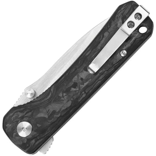 QSP Hawk Linerlock Knife - Shredded Carbon Fiber Handle With CPM S35VN 3.25 Inch Blade For EDC by QSP Knife